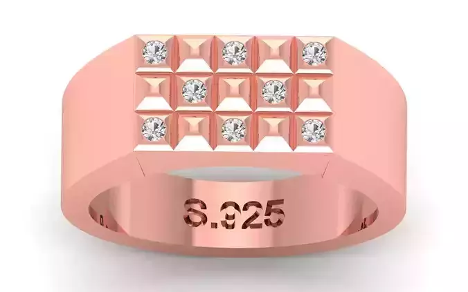 Solitaire Wedding Engagement Men Ring 3D print model