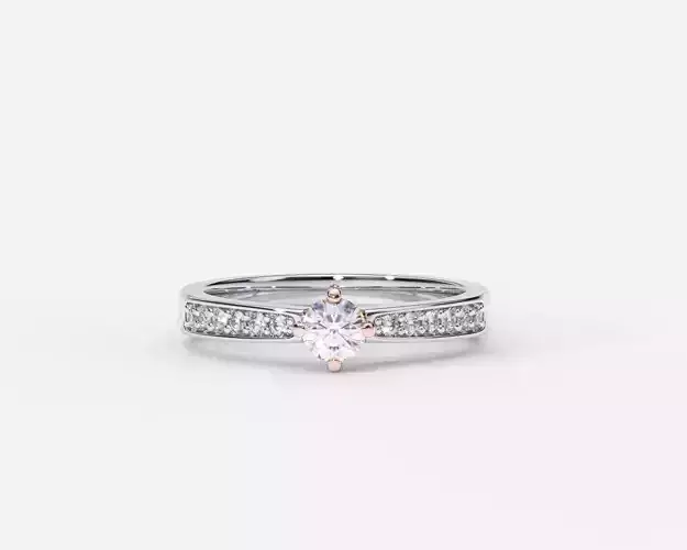 ZDR0207 diamond engagement ring gold and rose gold