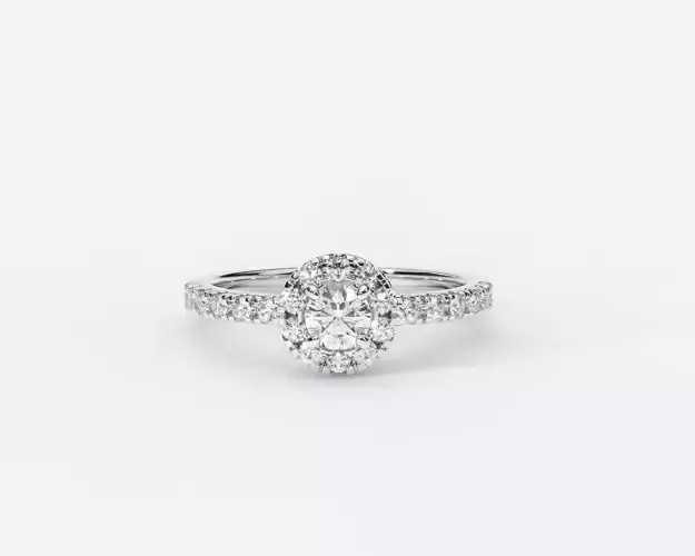 ZDR0208 halo diamond engagement ring gold