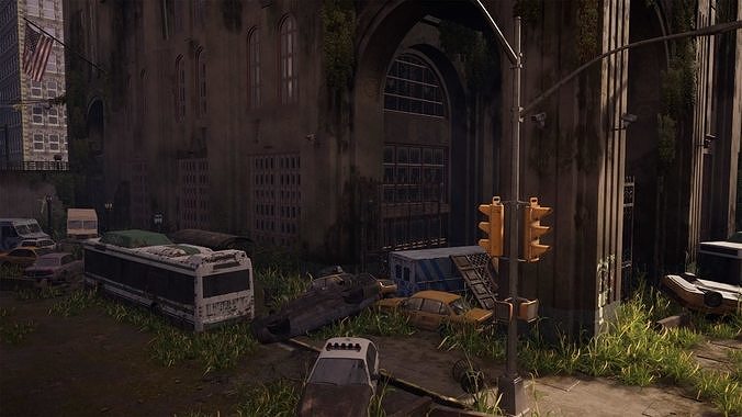 Abandoned City UE5 164 unique assets Low-poly 3D model 4