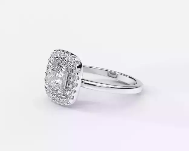 ZDR0209 engagement ring with cushion cut diamond