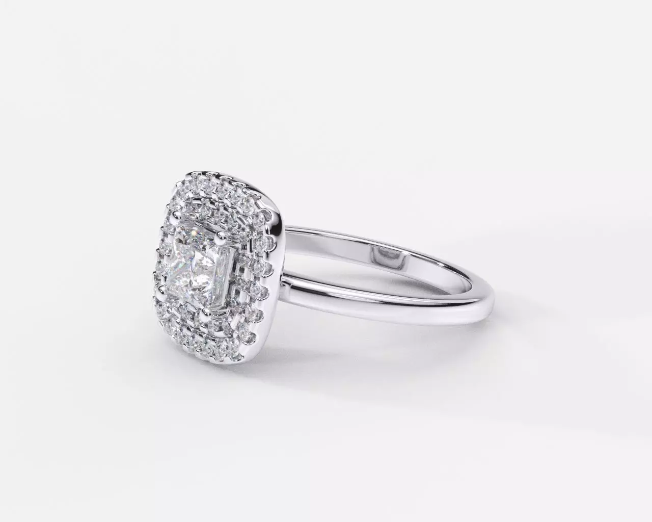 ZDR0209 engagement ring with cushion cut diamond 3D print model_0