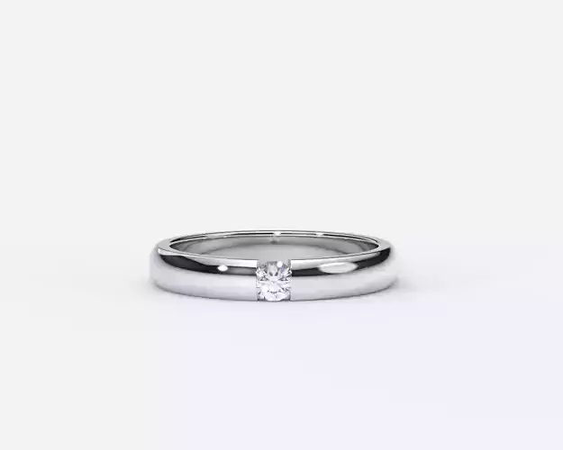 ZDR0210 wedding ring with diamond in center