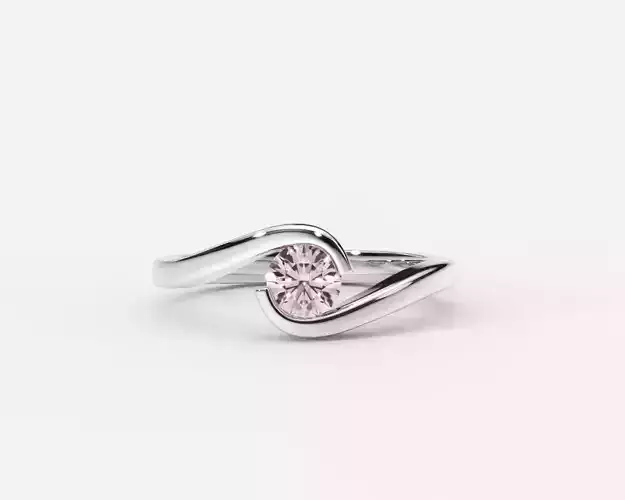 ZDR0211 engagement ring with diamond 3D print model