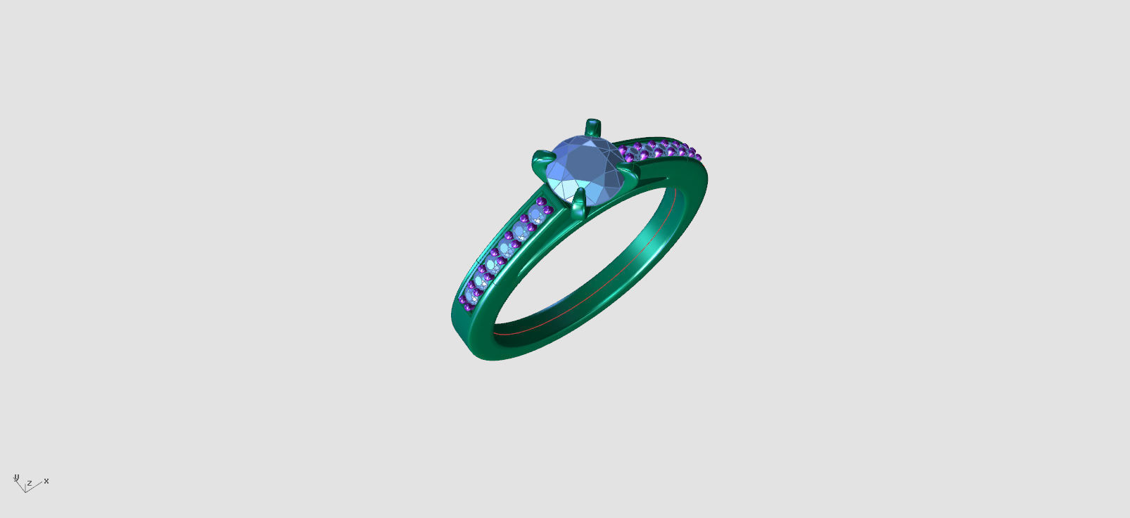 ZDR0212 engagement ring with diamonds 3D print model_3