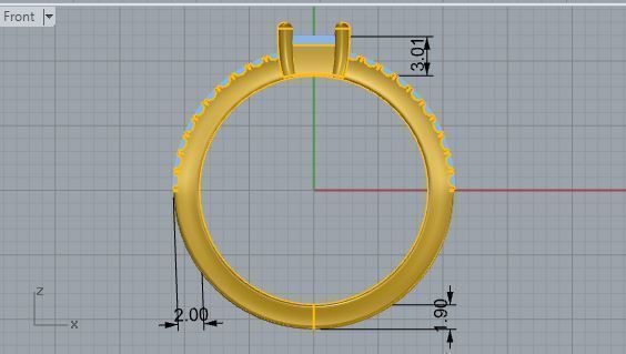 Diamond  ring 2541 3D print model 3D print model_5