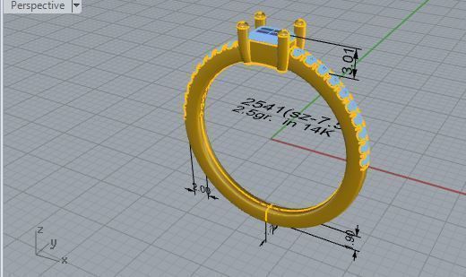 Diamond  ring 2541 3D print model 3D print model_7
