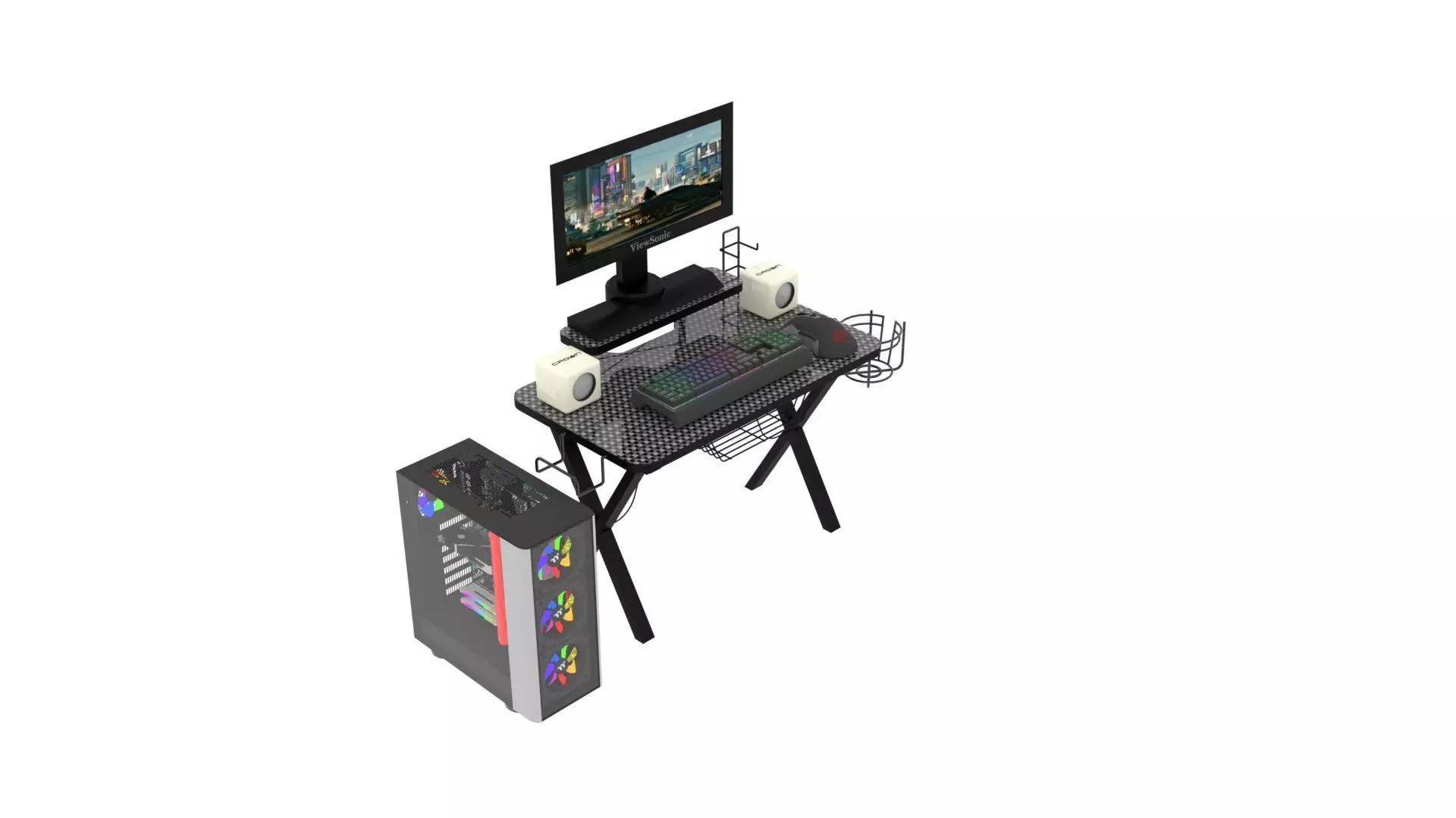 Gaming Computers Set 3D model_0