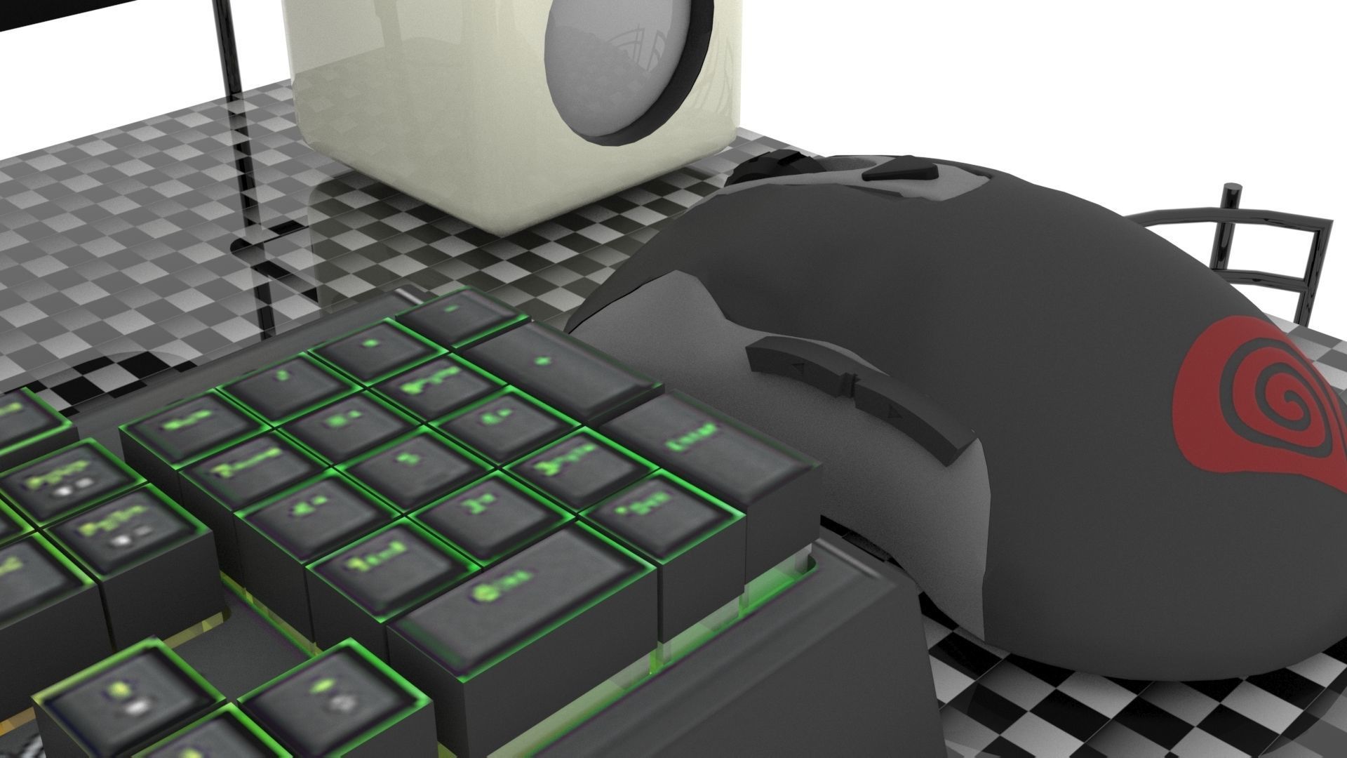Gaming Computers Set 3D model_2