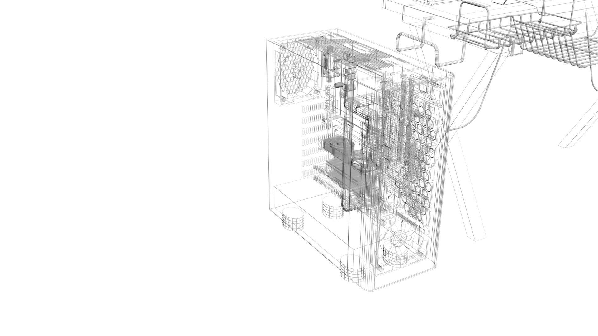 Gaming Computers Set 3D model_30