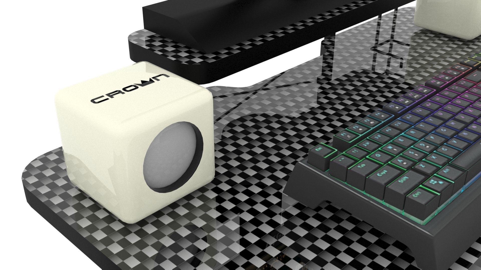 Gaming Computers Set 3D model_1