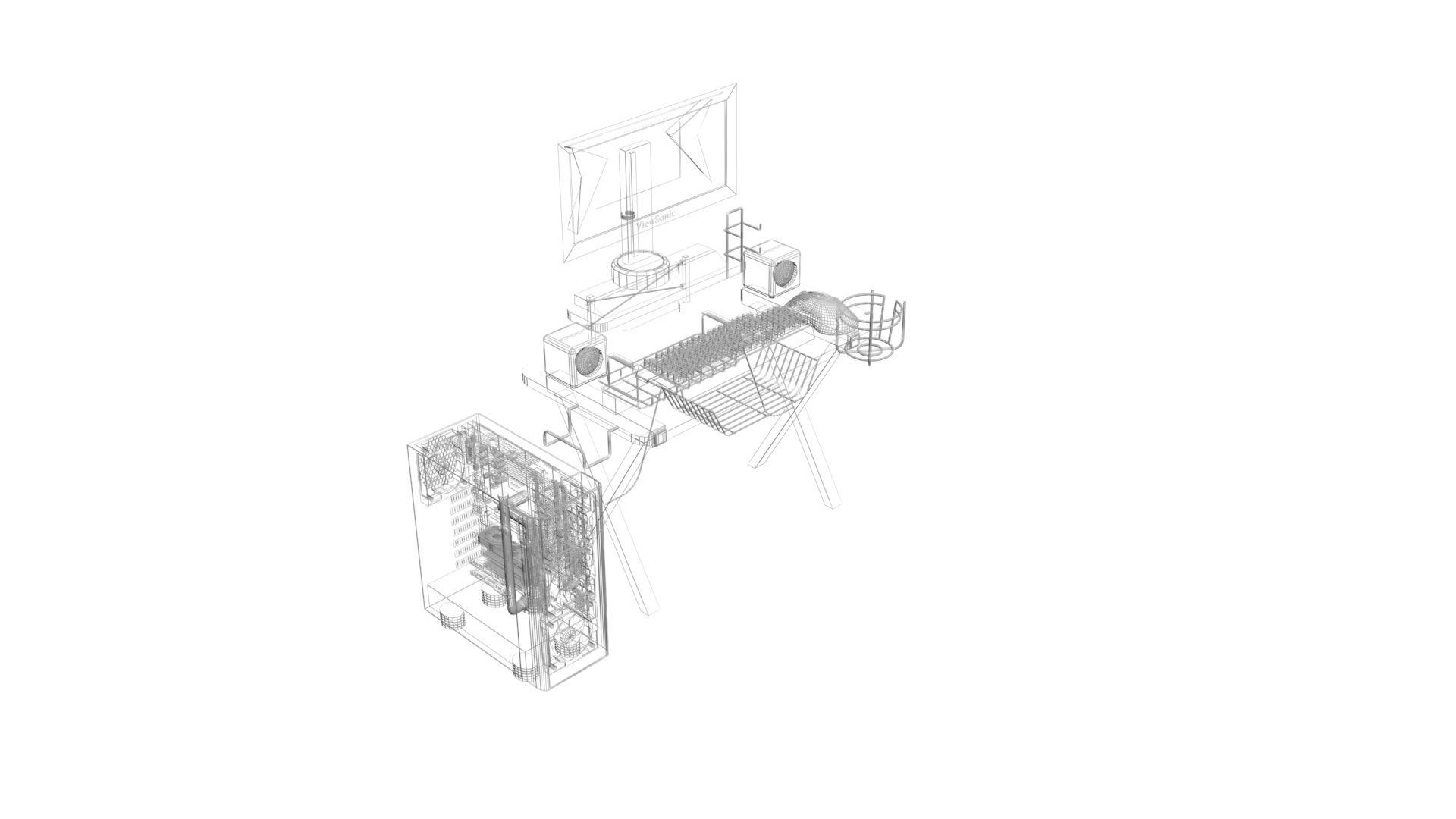 Gaming Computers Set 3D model_18