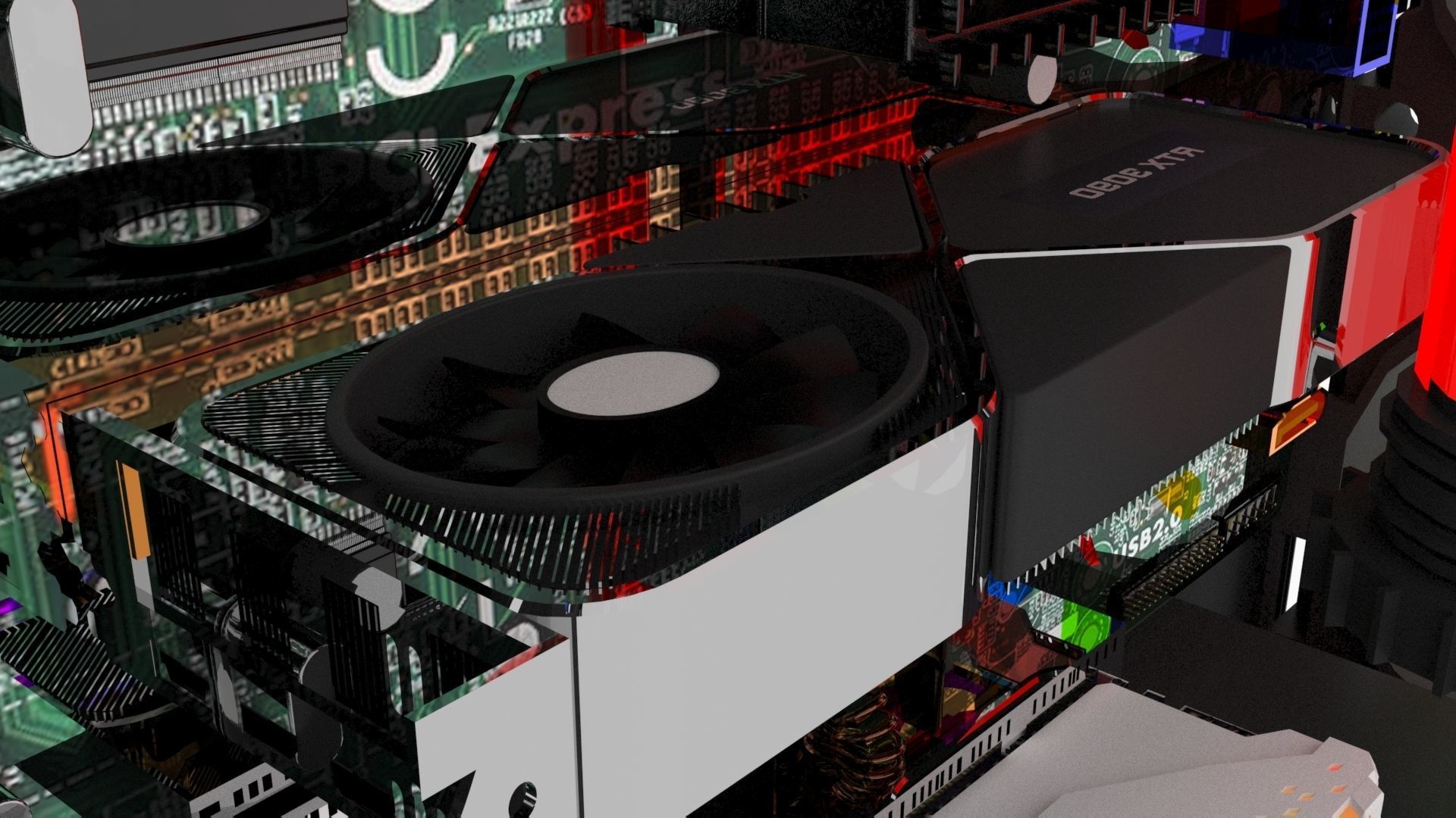 Gaming Computers Set 3D model_10