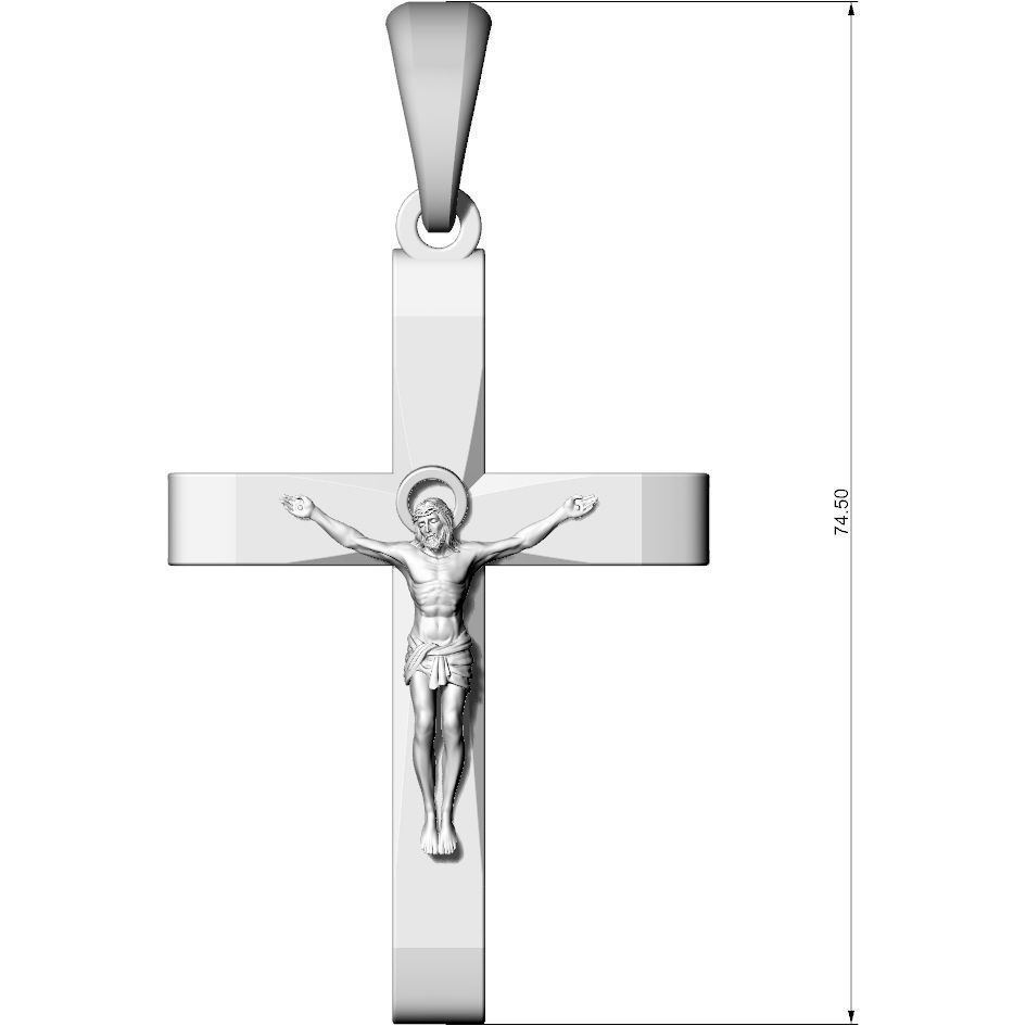 Cross with cut edges 3D print model_3