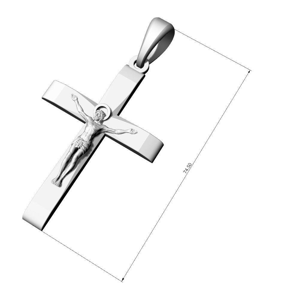 Cross with cut edges 3D print model_4