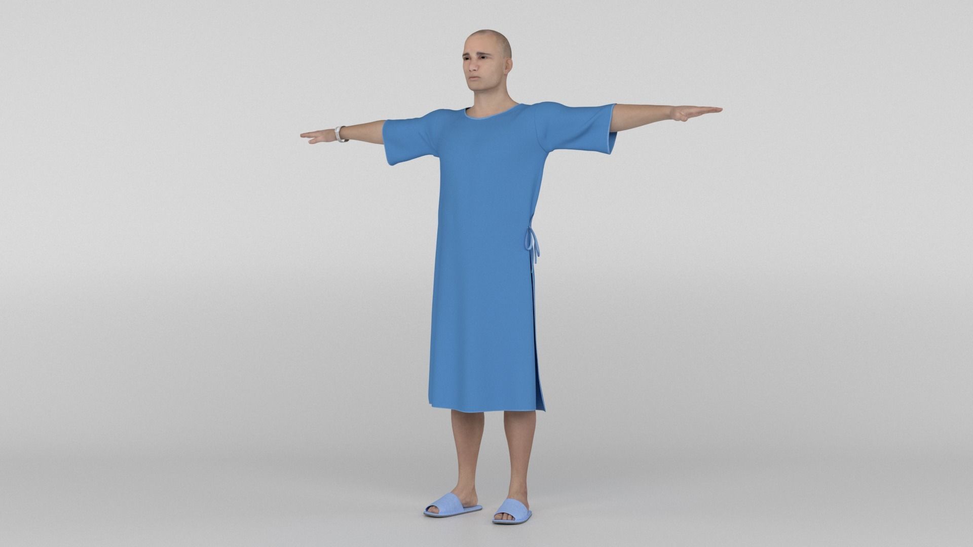 Patient with Blue Gown 3D model_2
