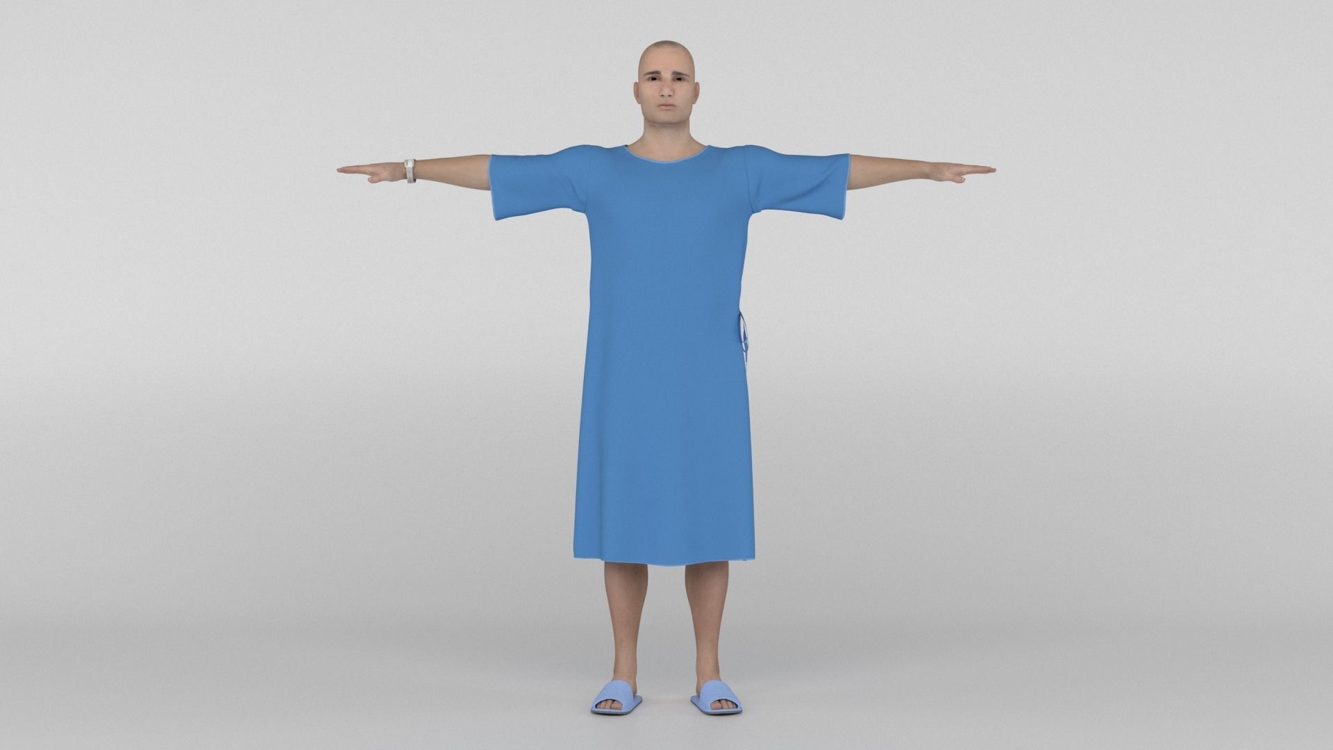 Patient with Blue Gown 3D model_6