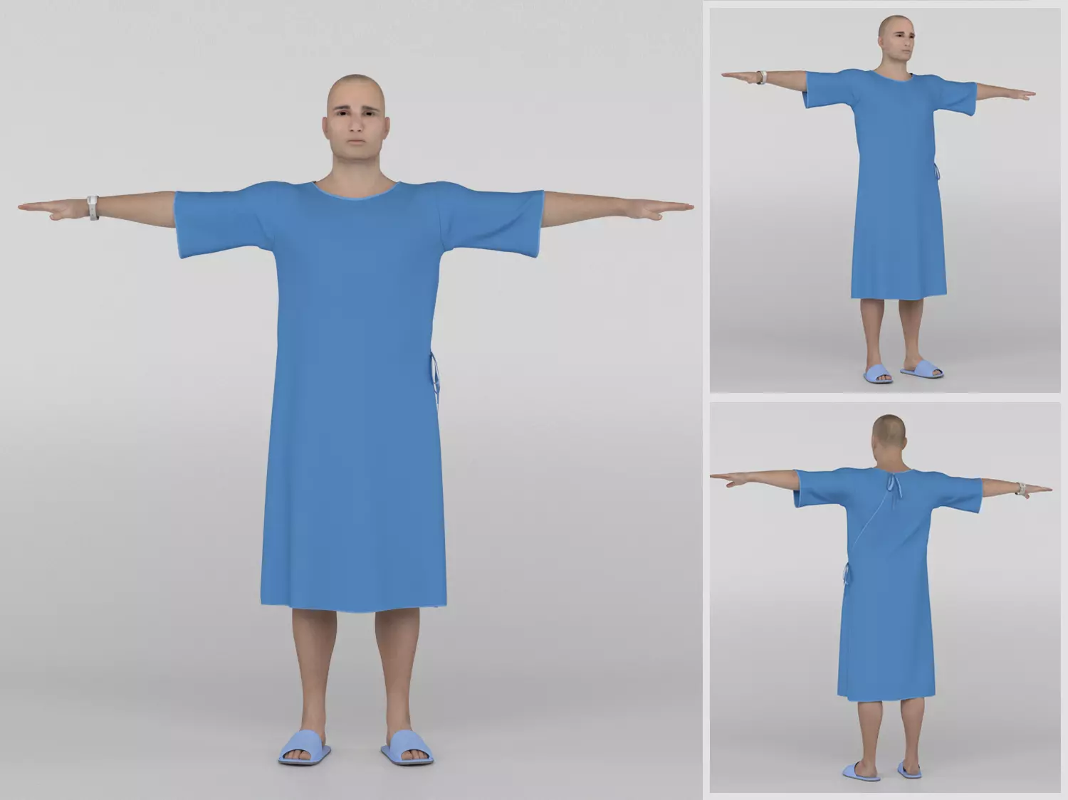 Patient with Blue Gown 3D model_0