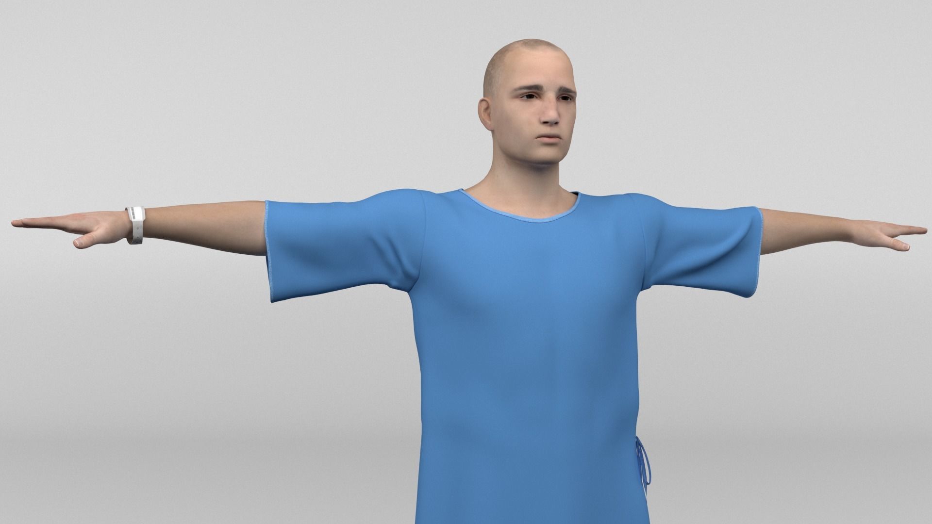 Patient with Blue Gown 3D model_1