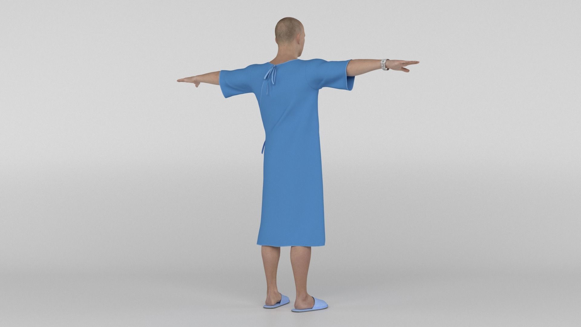 Patient with Blue Gown 3D model_4