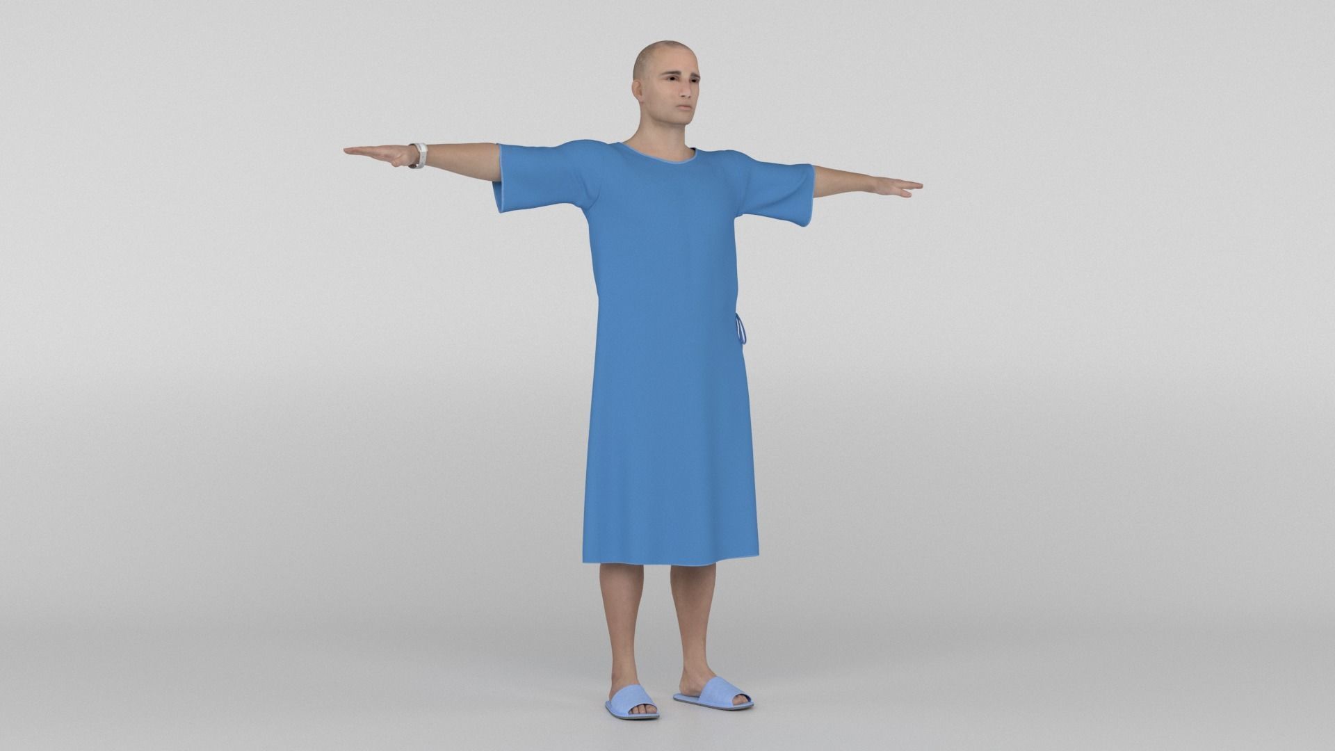 Patient with Blue Gown 3D model_5