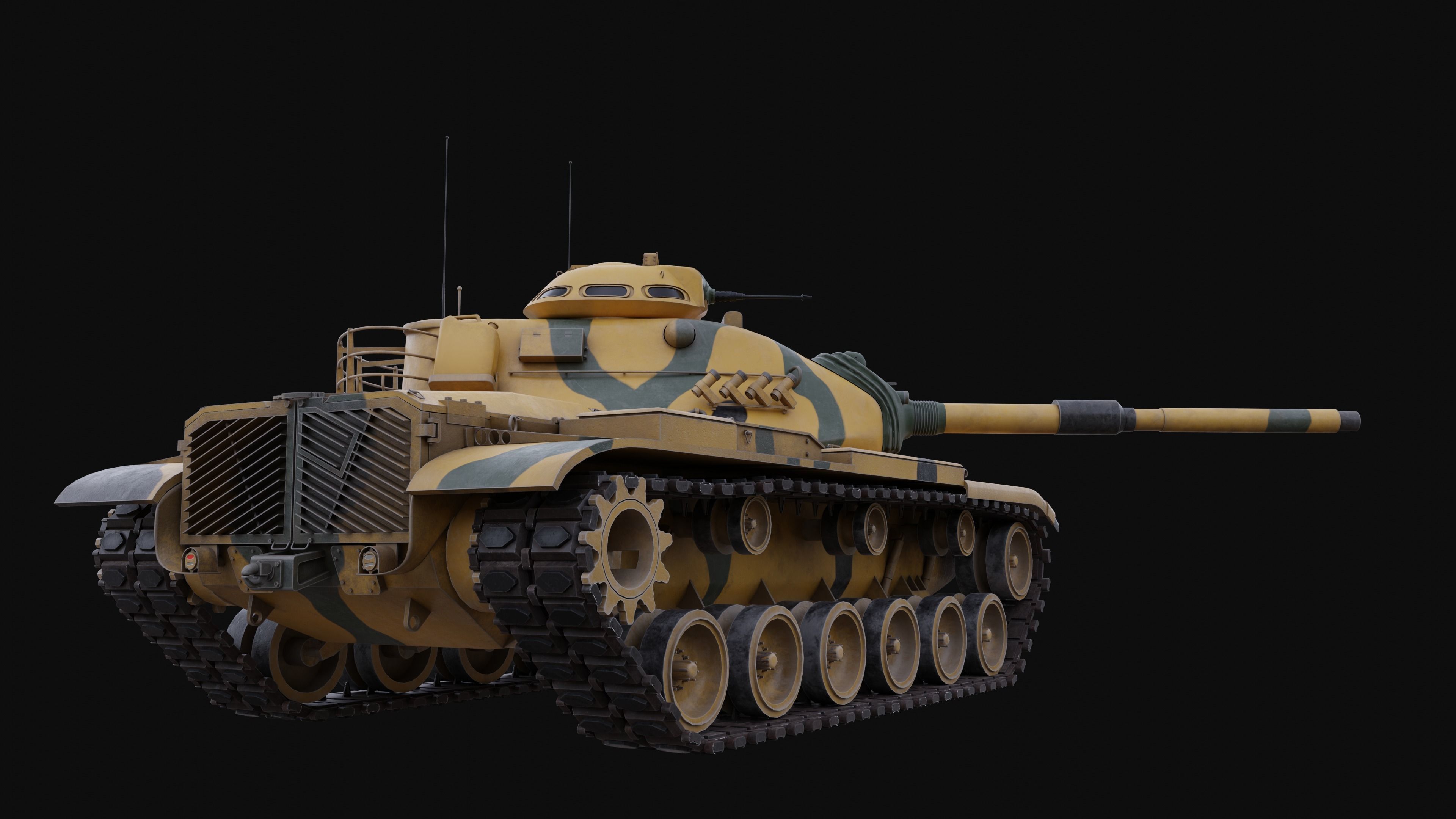 M60A3 Patton - Desert Camo 3D model_8