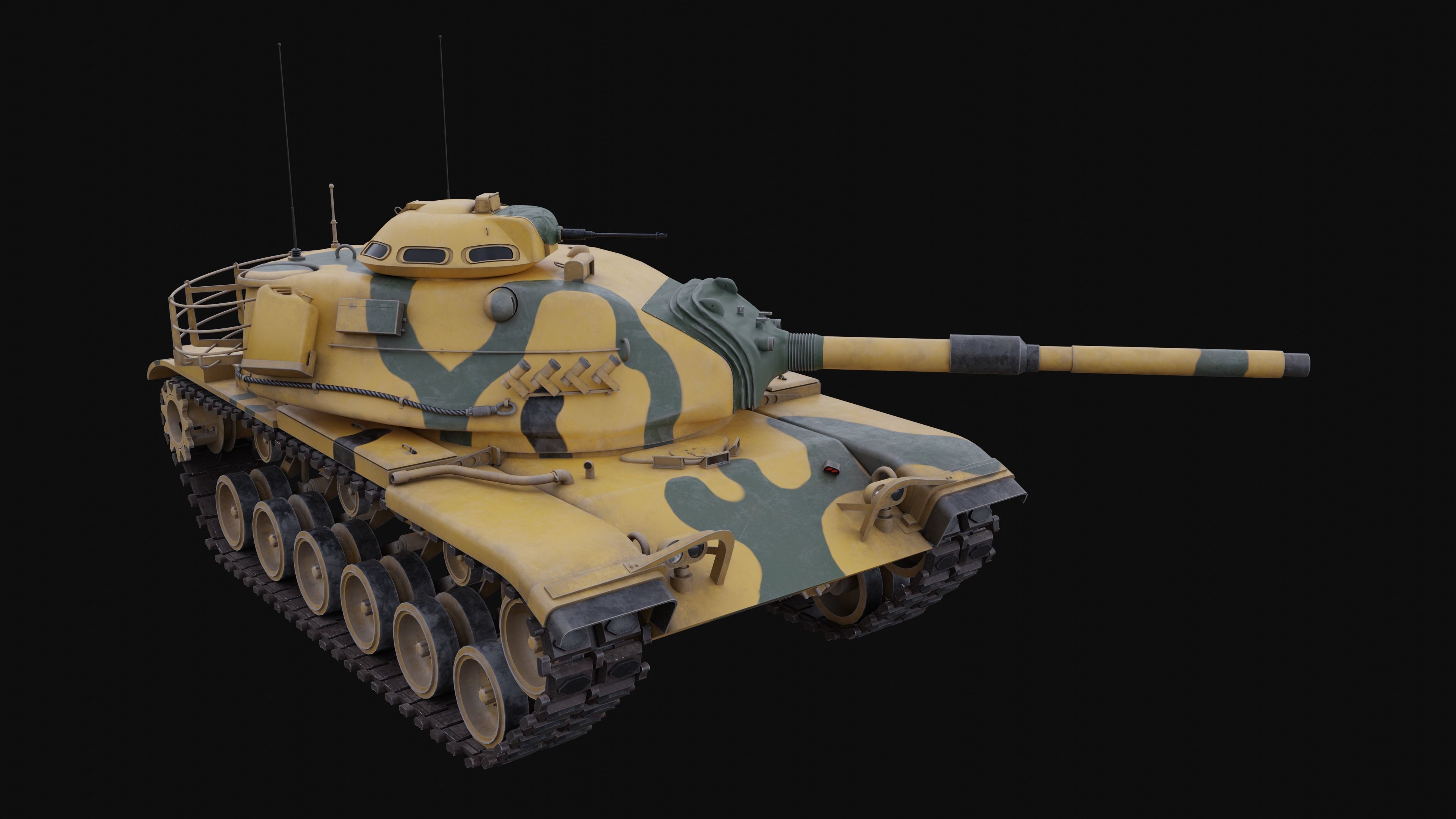 M60A3 Patton - Desert Camo 3D model_7
