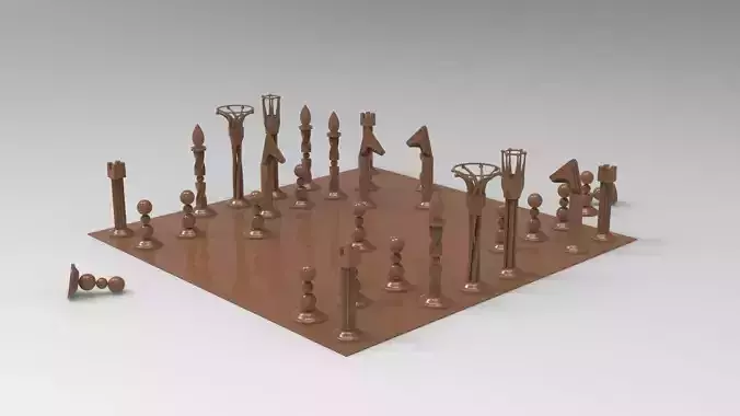 Chess set made of chocolate