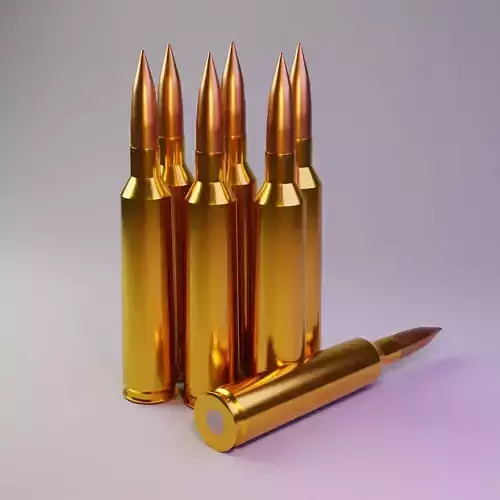 3d model of several bullets for ak 47 