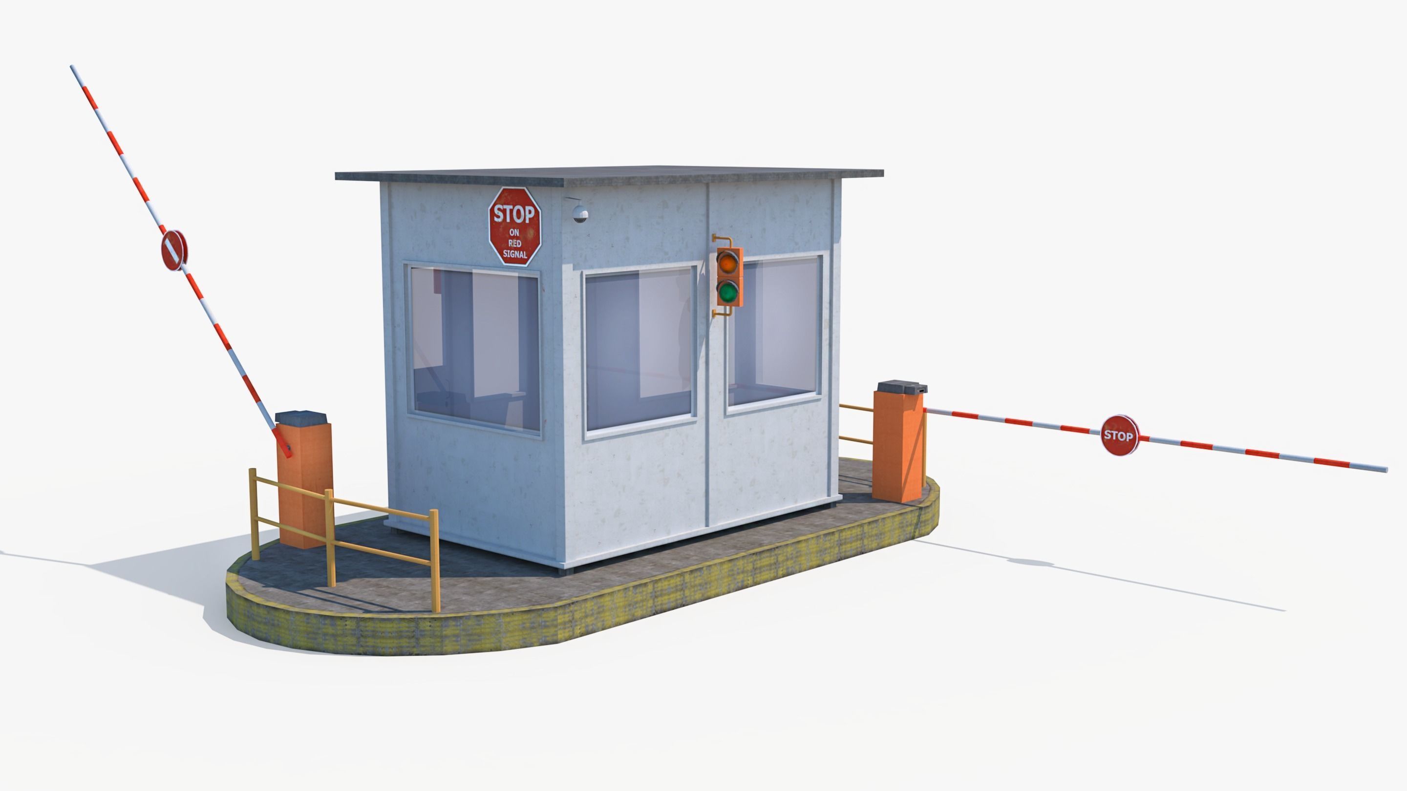 Security Booth Low-poly 3D model_2