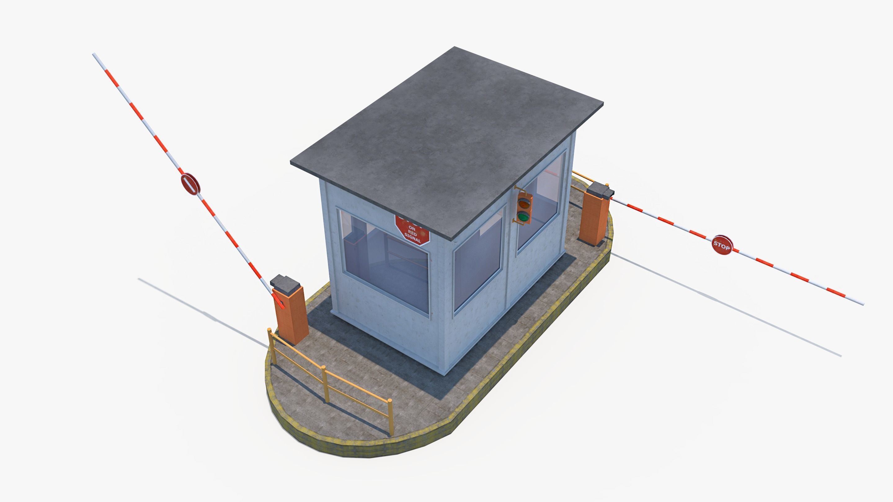 Security Booth Low-poly 3D model_4