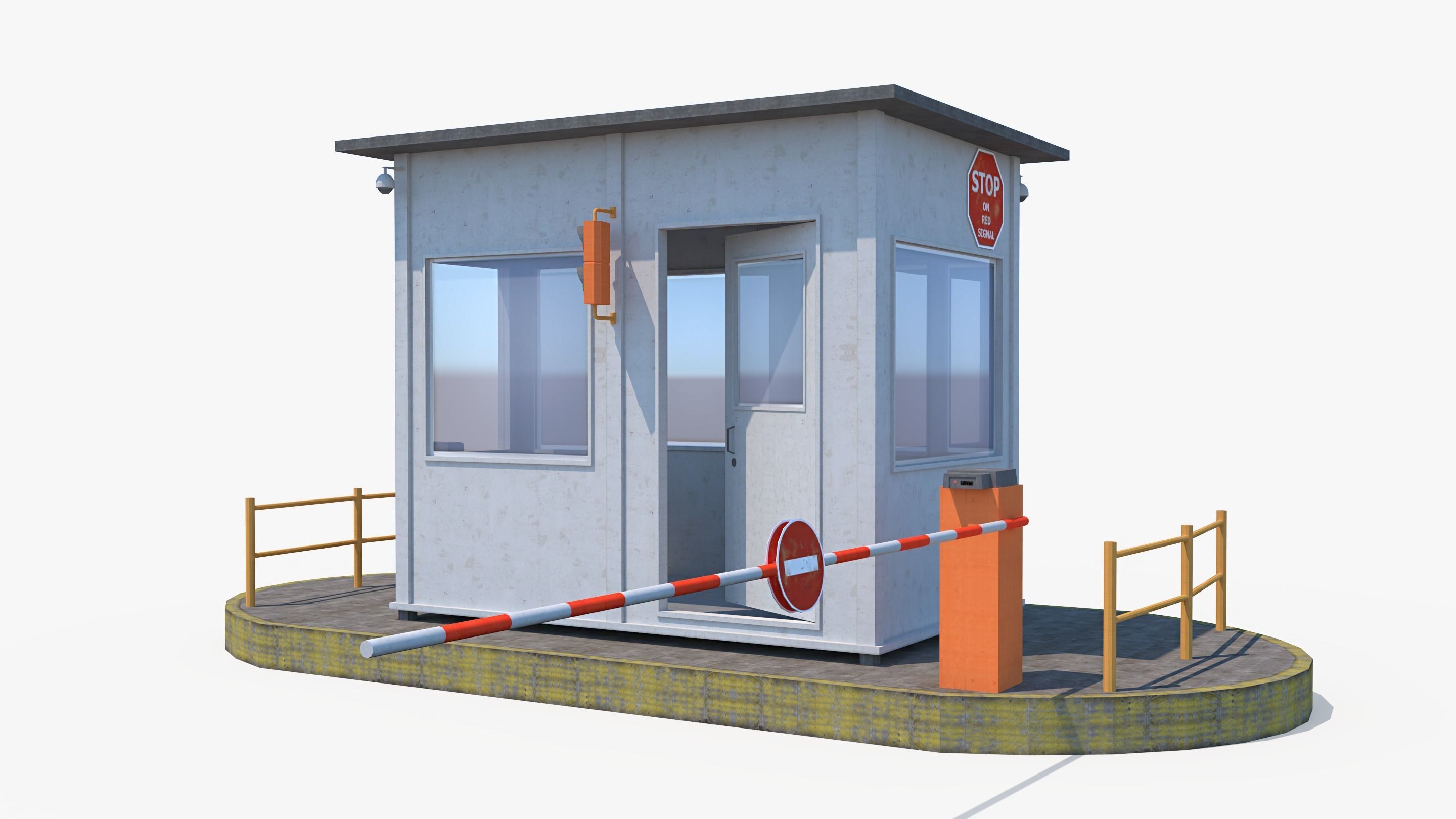 Security Booth Low-poly 3D model_6