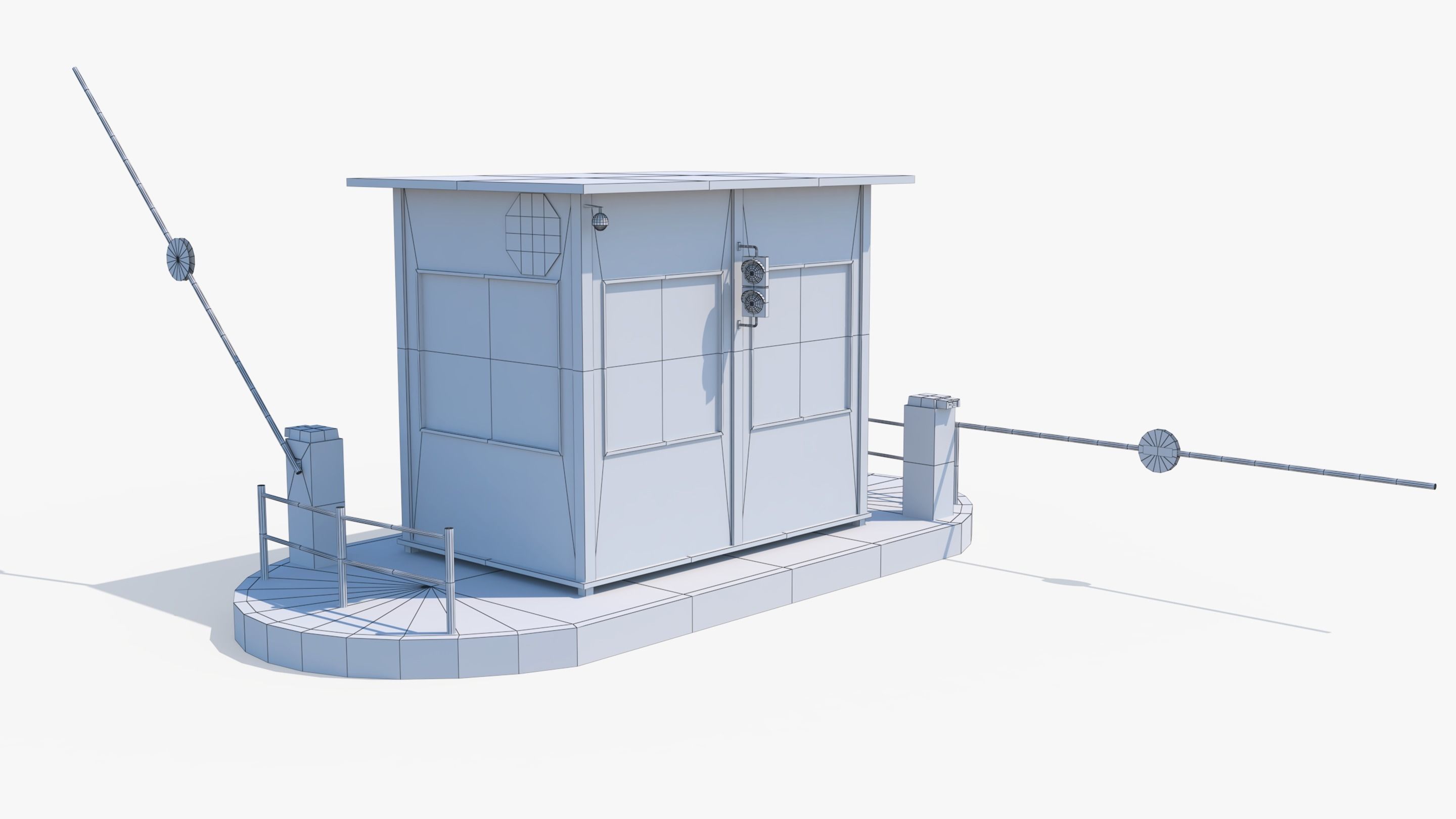 Security Booth Low-poly 3D model_3