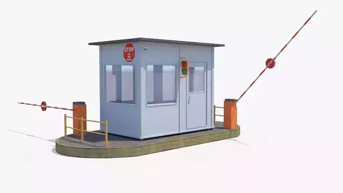 Security Booth Low-poly 3D model