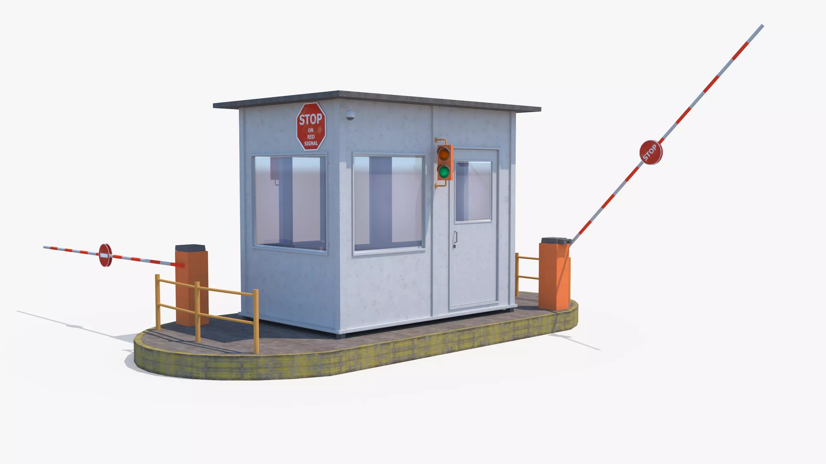 Security Booth Low-poly 3D model_0