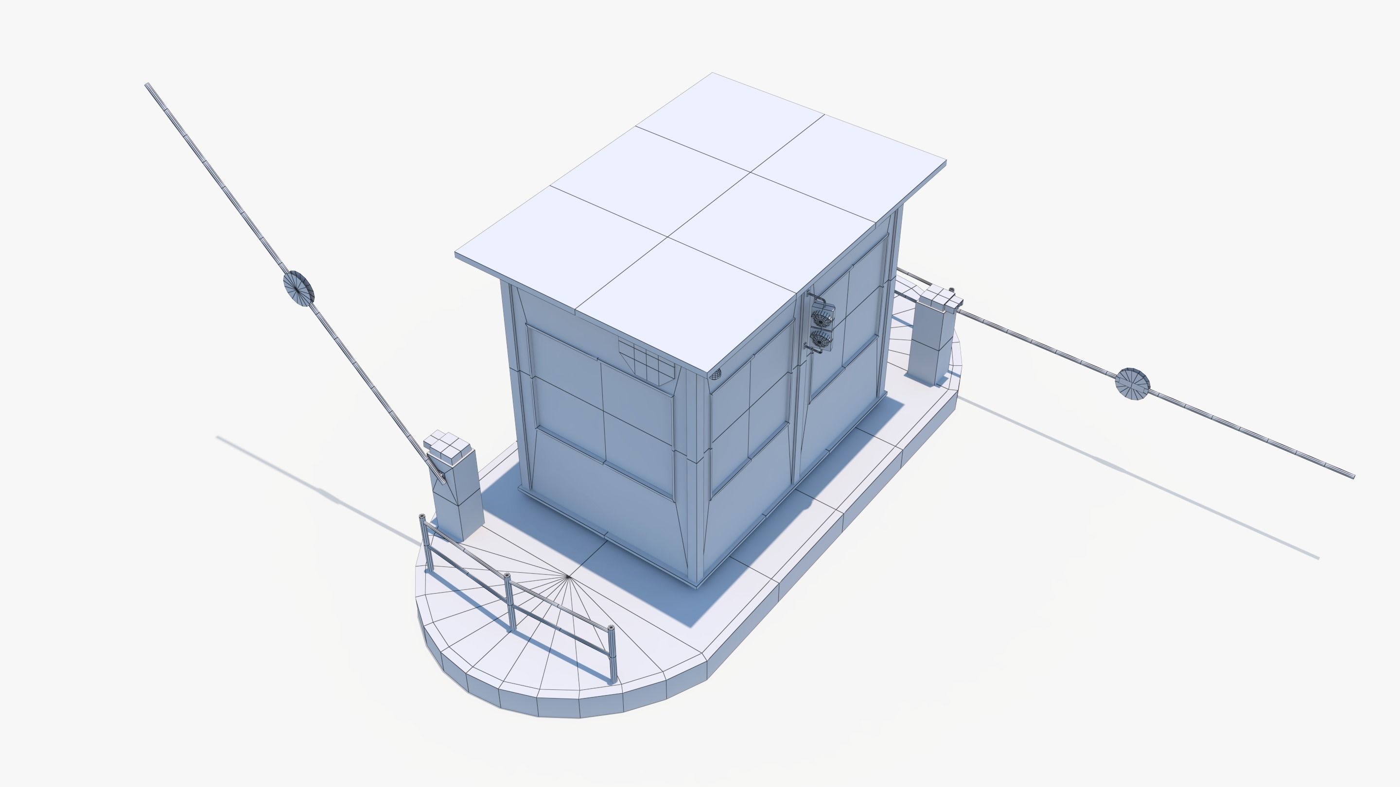 Security Booth Low-poly 3D model_5