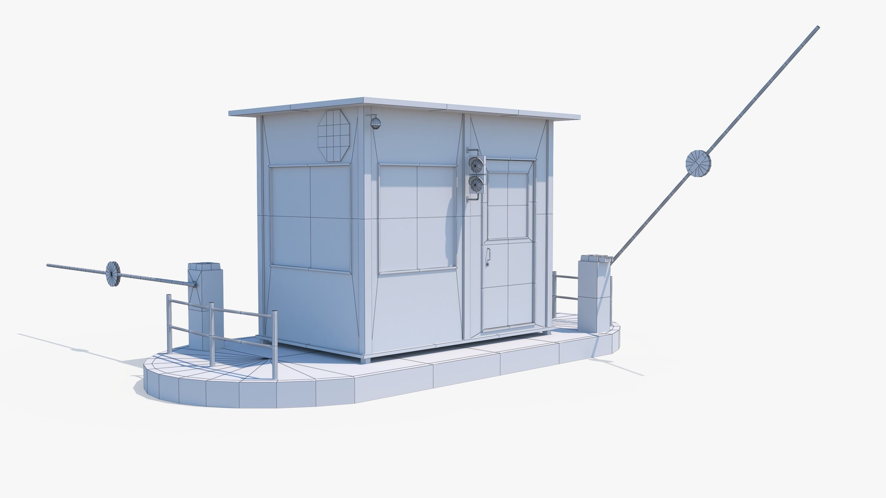 Security Booth Low-poly 3D model_1