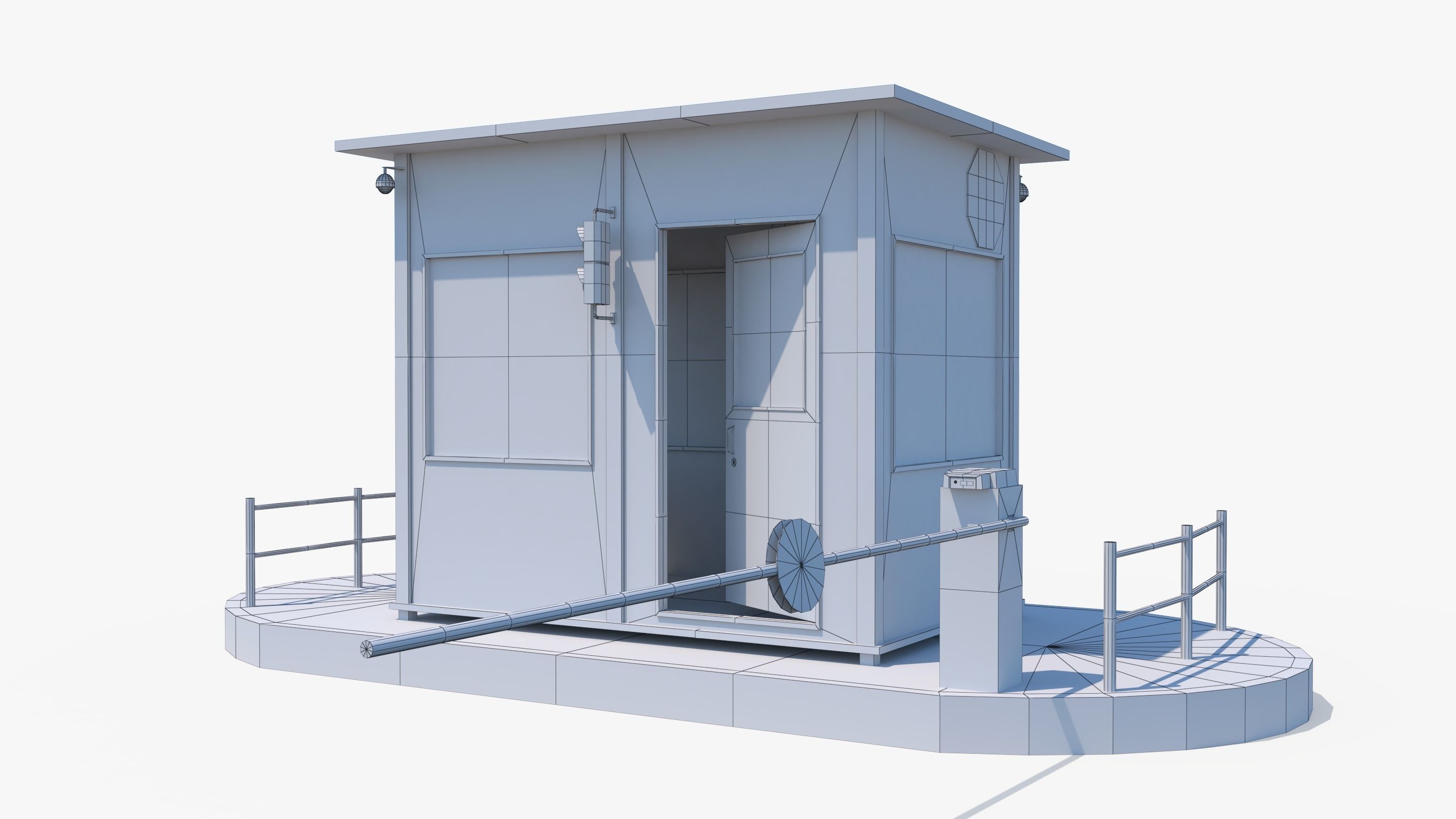 Security Booth Low-poly 3D model_7