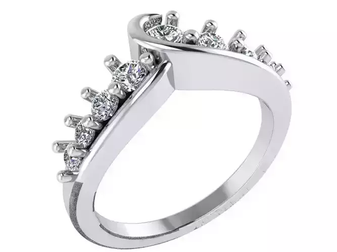 Freeform Diamond ring 2542 3D print model 