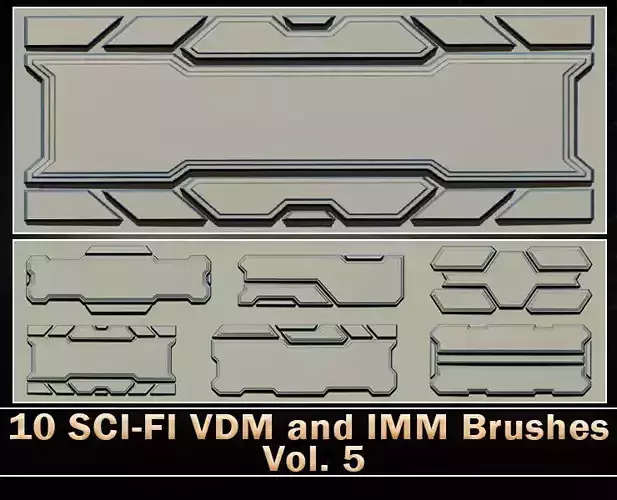 10 SCI-FI VDM and IMM Brushes Vol 5 3D model