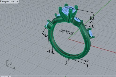 Diamond ring 2544 3D print model 3D print model_7