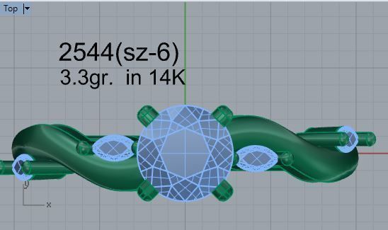 Diamond ring 2544 3D print model 3D print model_4