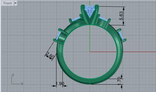 Diamond ring 2544 3D print model 3D print model_5