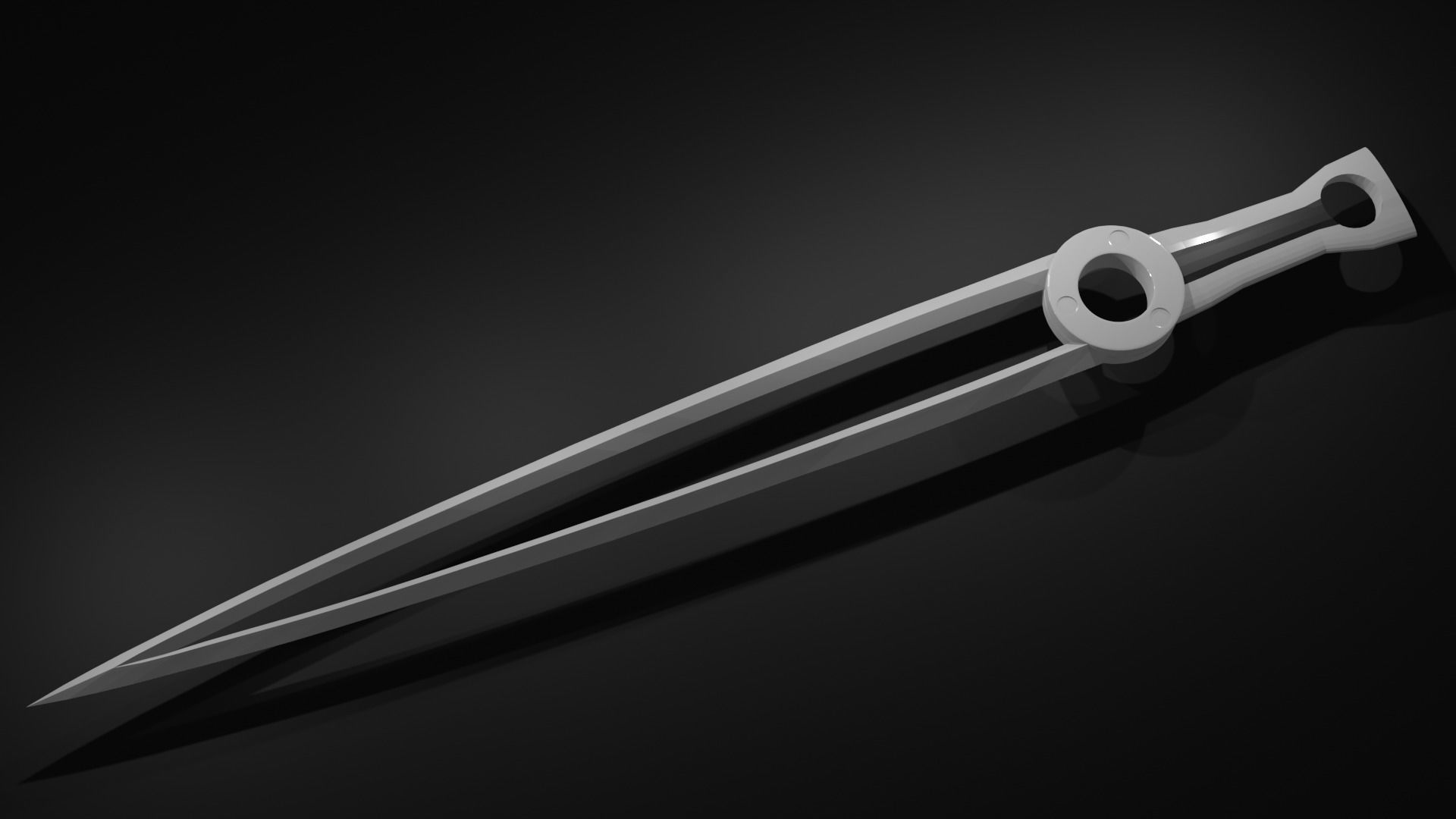 Futuristic minimalistic sword Low-poly 3D model_1