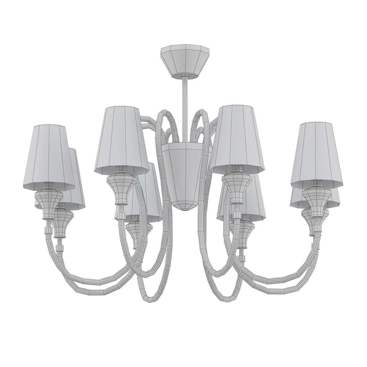 NAOMI light chrome chandelier with shades 3D model_4