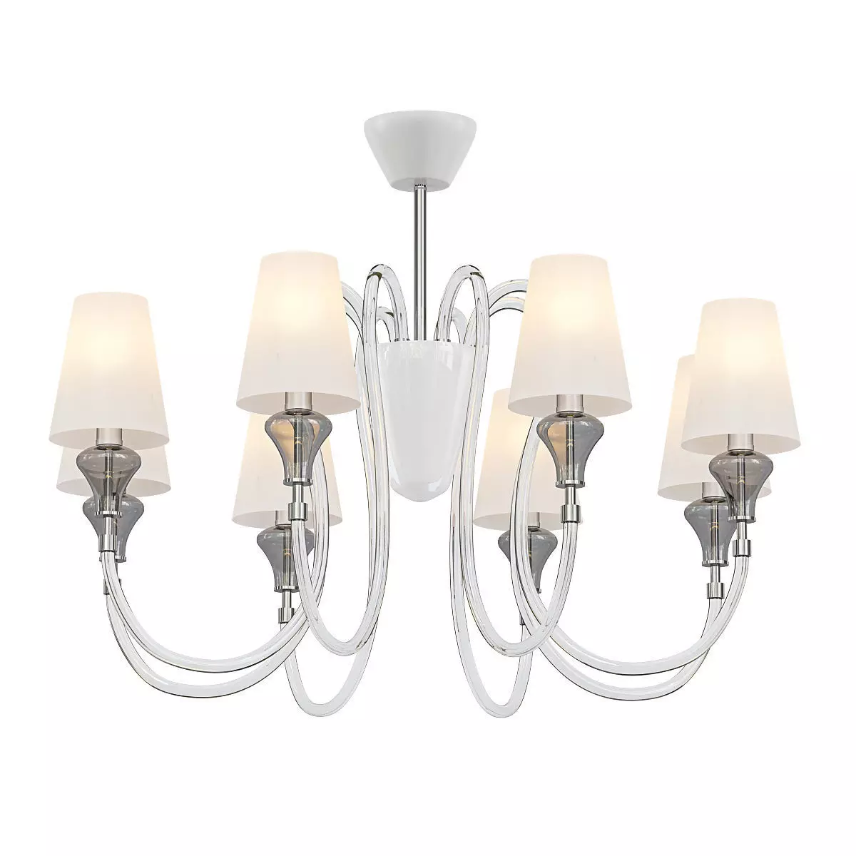 NAOMI light chrome chandelier with shades 3D model_0