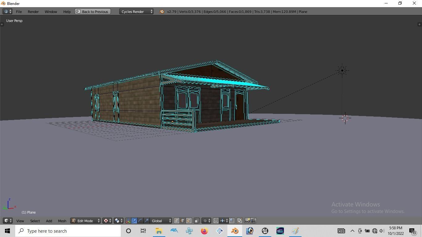 Rumah kayu 005-006 Low-poly 3D model_5