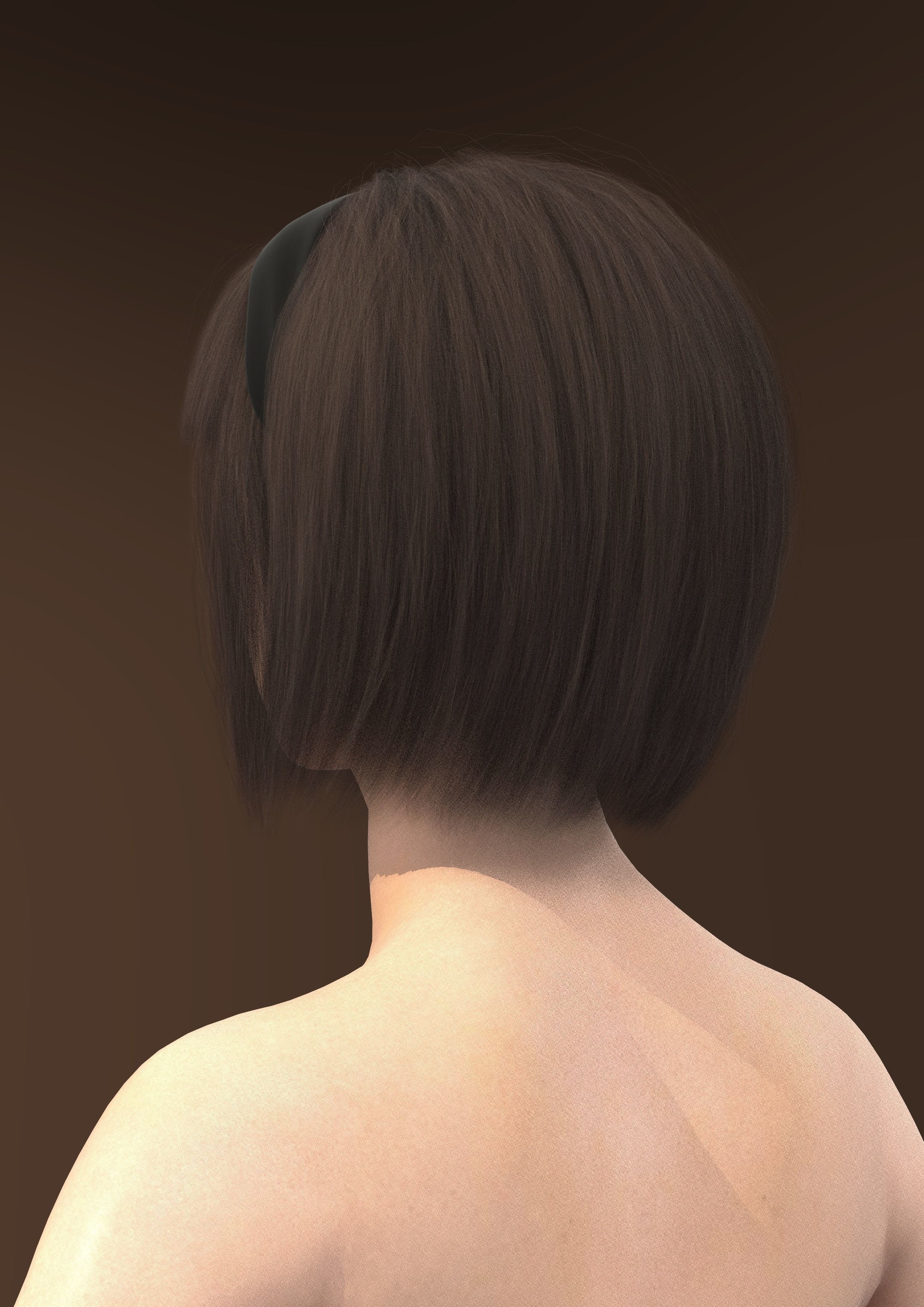 Short hair 038-FV2 for Yuna-FV2 3D model from Clo3D Software 3D model_5