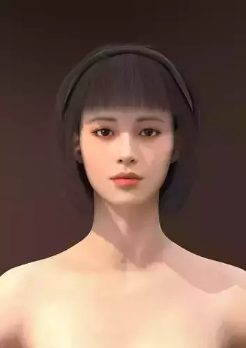 Short hair 038-FV2 for Yuna-FV2 3D model from Clo3D Software