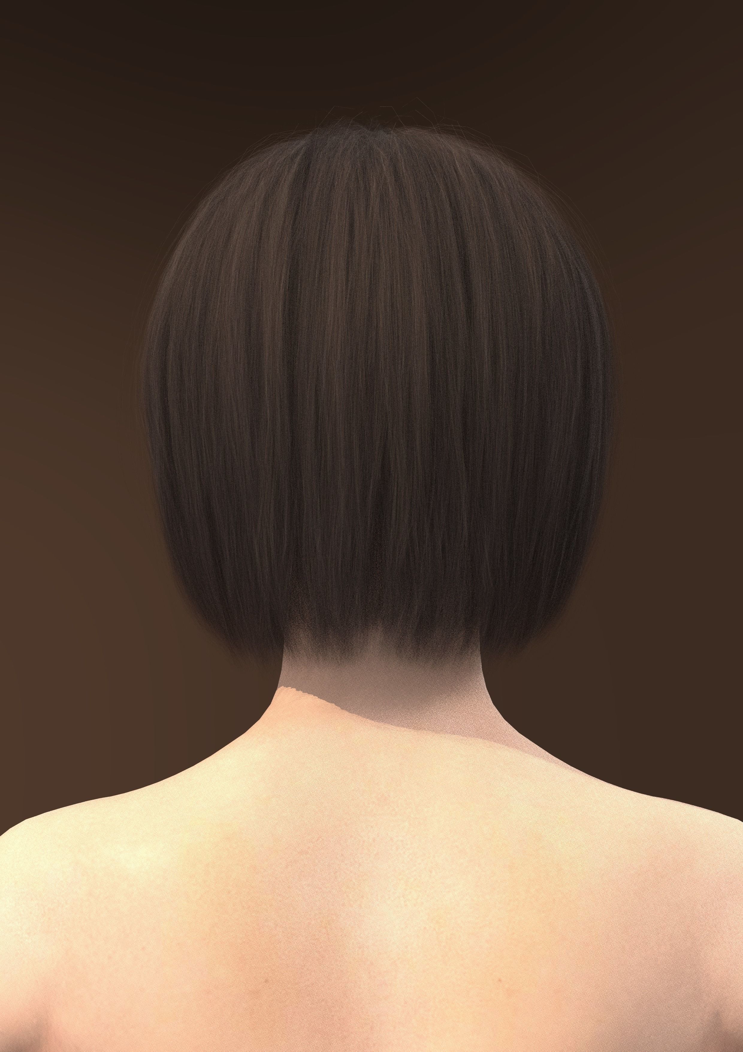 Short hair 038-FV2 for Yuna-FV2 3D model from Clo3D Software 3D model_4